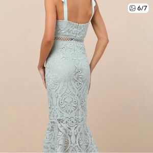 Worn once sage color lacy dress